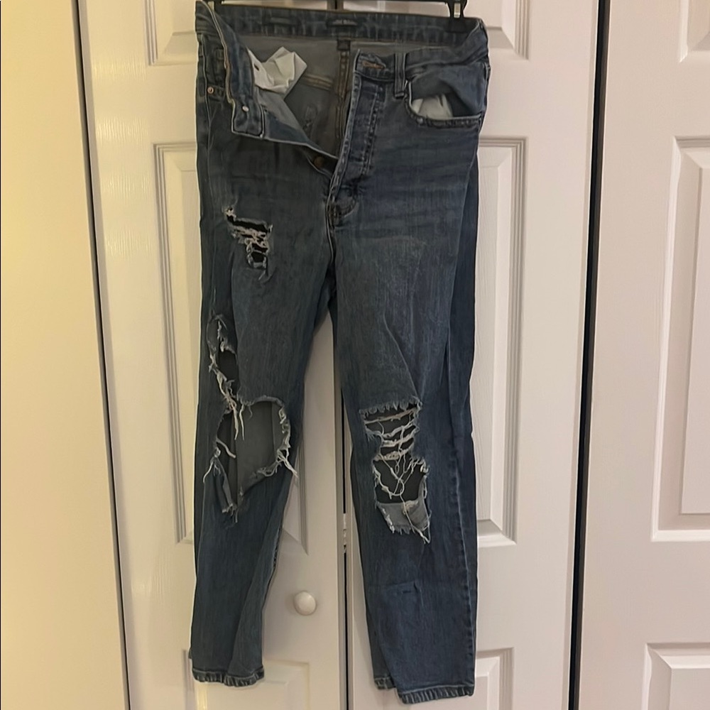 Distressed Blue Jeans